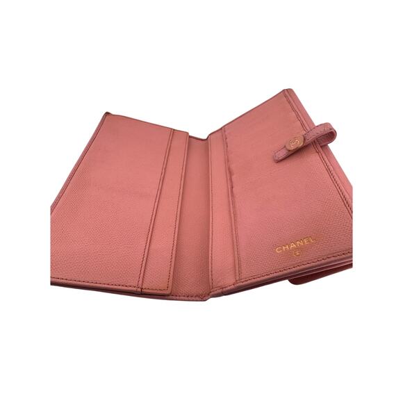 Chanel Vintage Caviar Leather Long Snap Wallet – Pink with Gold CC Button - Picture 6 of 6